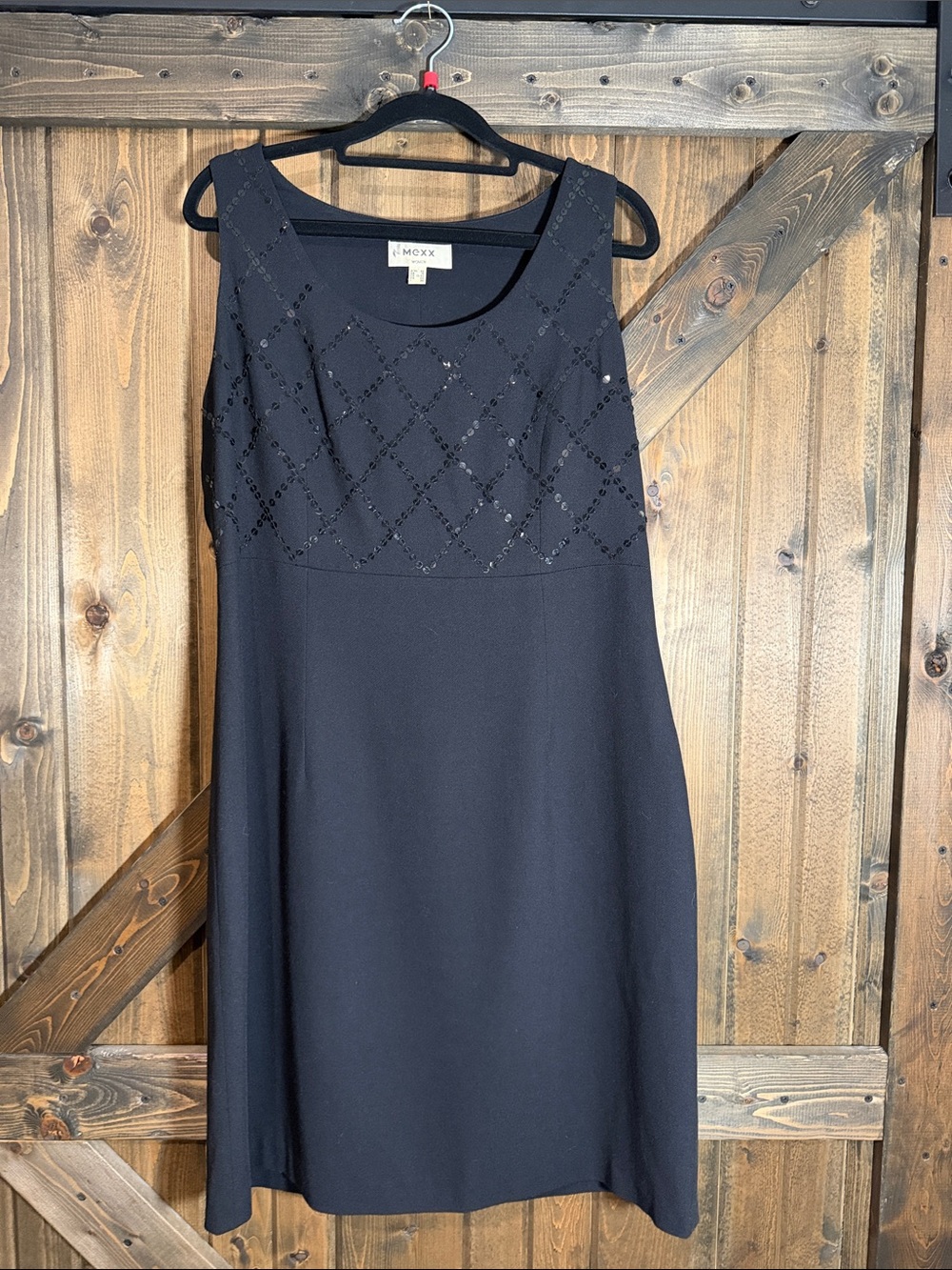 Mexx Black Sleeveless Midi Dress with Beaded Bodice